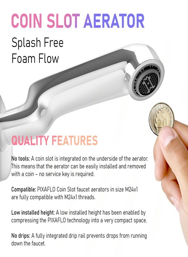 Pixaflo Curio Brass Bath Tub Spout with Wall Flange and Coin Slot Aerator | High Flow (Chrome | Pack of 2) - Image 4